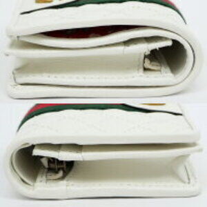 Gucci Card Wallet Leather G White Double